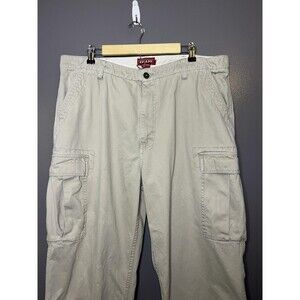 Chaps Cargo Pants Mens 38x30 Beige 100% Cotton Relaxed Fit Workwear Utility